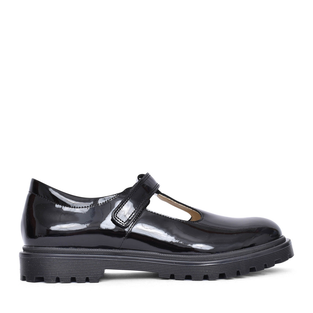 Girls Lea G3140113-1 Patent T-bar Shoe In Blk Patent