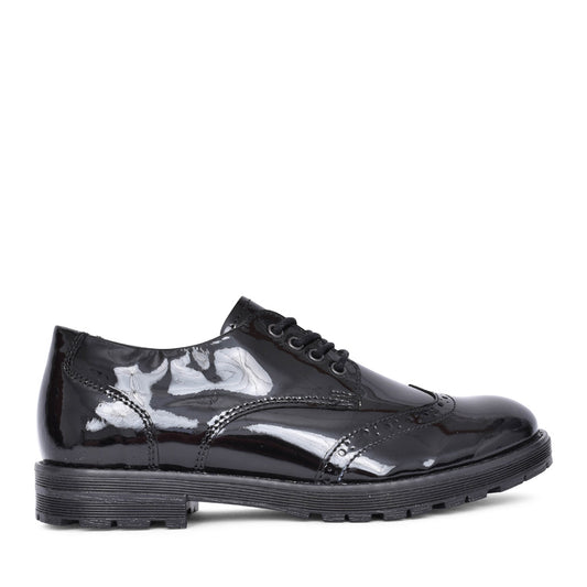 Girls Charlie G4130080-1 Patent Brogue In Blk Patent