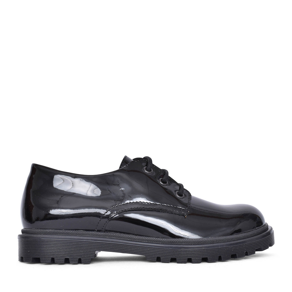 Girls Lea G4130077 Patent Laced Brogue In Blk Patent