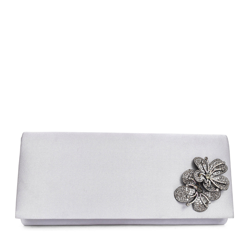 Ladies Zlr039 Ankara Clutch Bag In Grey