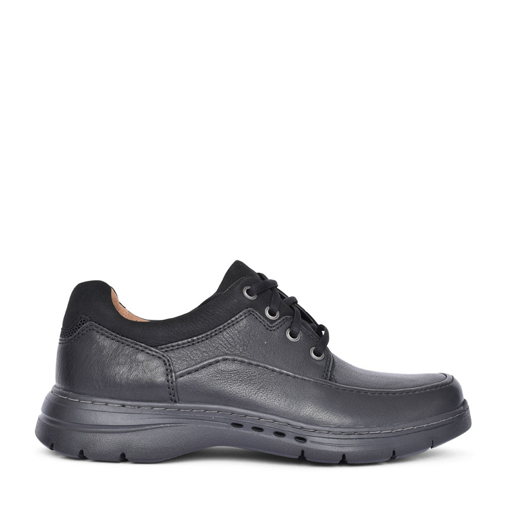 Mens Un Brawley Lace Leather H-fit Lace Up Shoe In Blk Leather