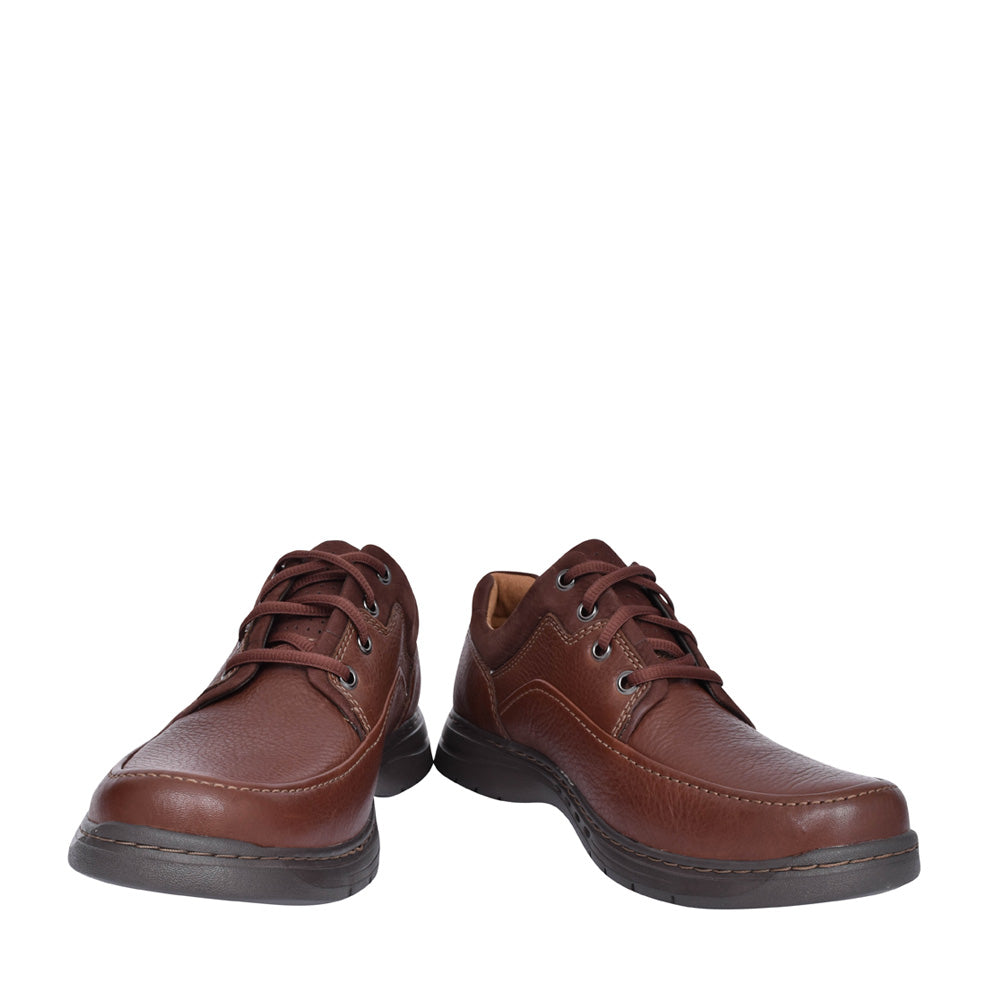 Mens Un Brawley Lace Leather H-fit Shoe In Brown