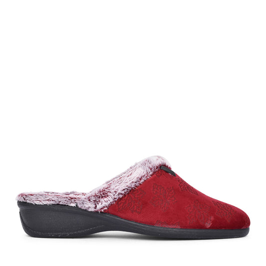 Wedge Mule Slipper In Red