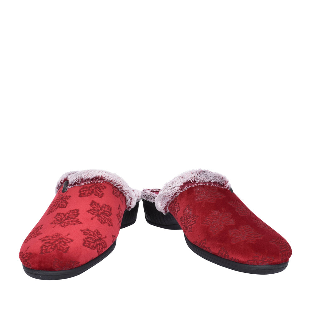 Wedge Mule Slipper In Red