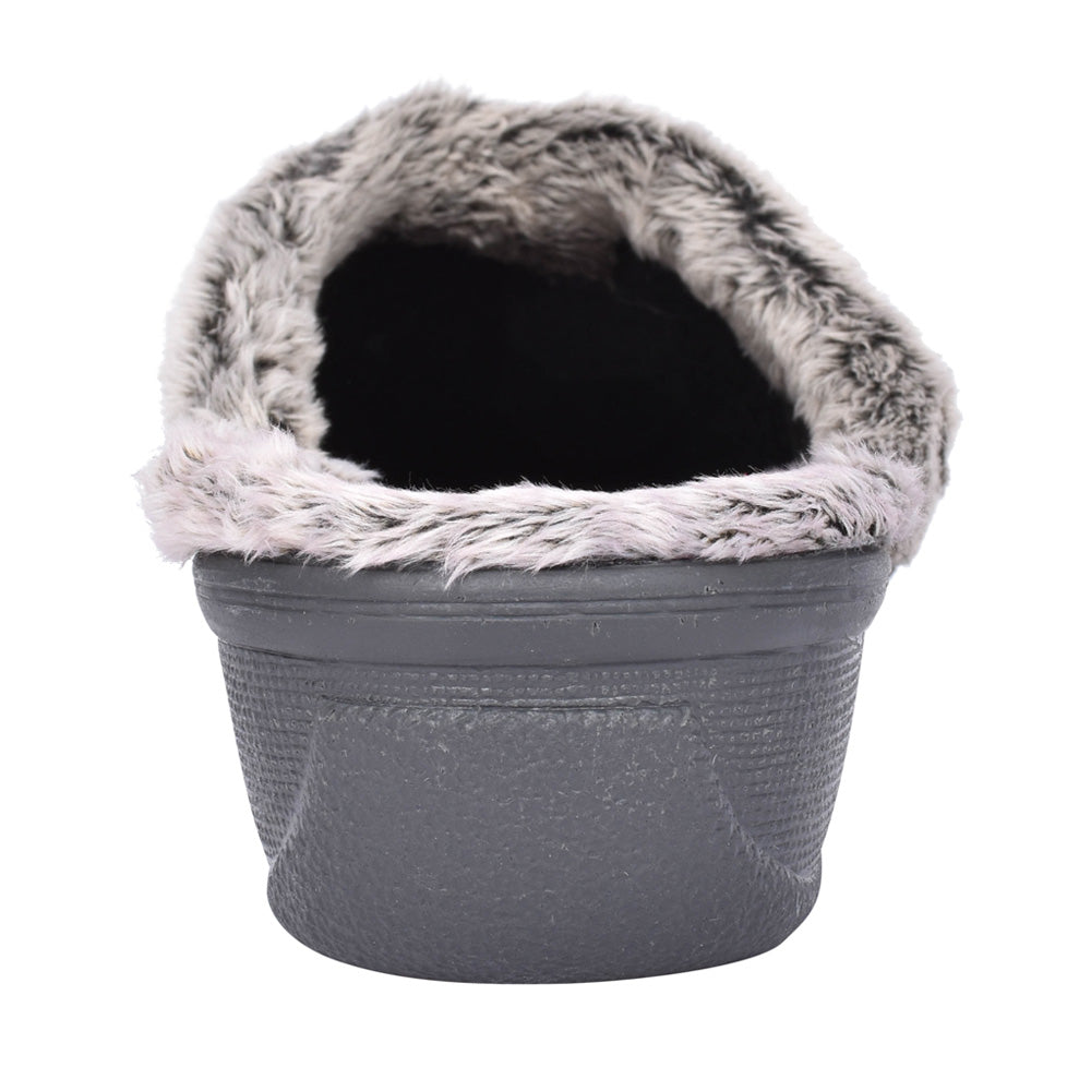 Wedge Mule Slipper In Grey