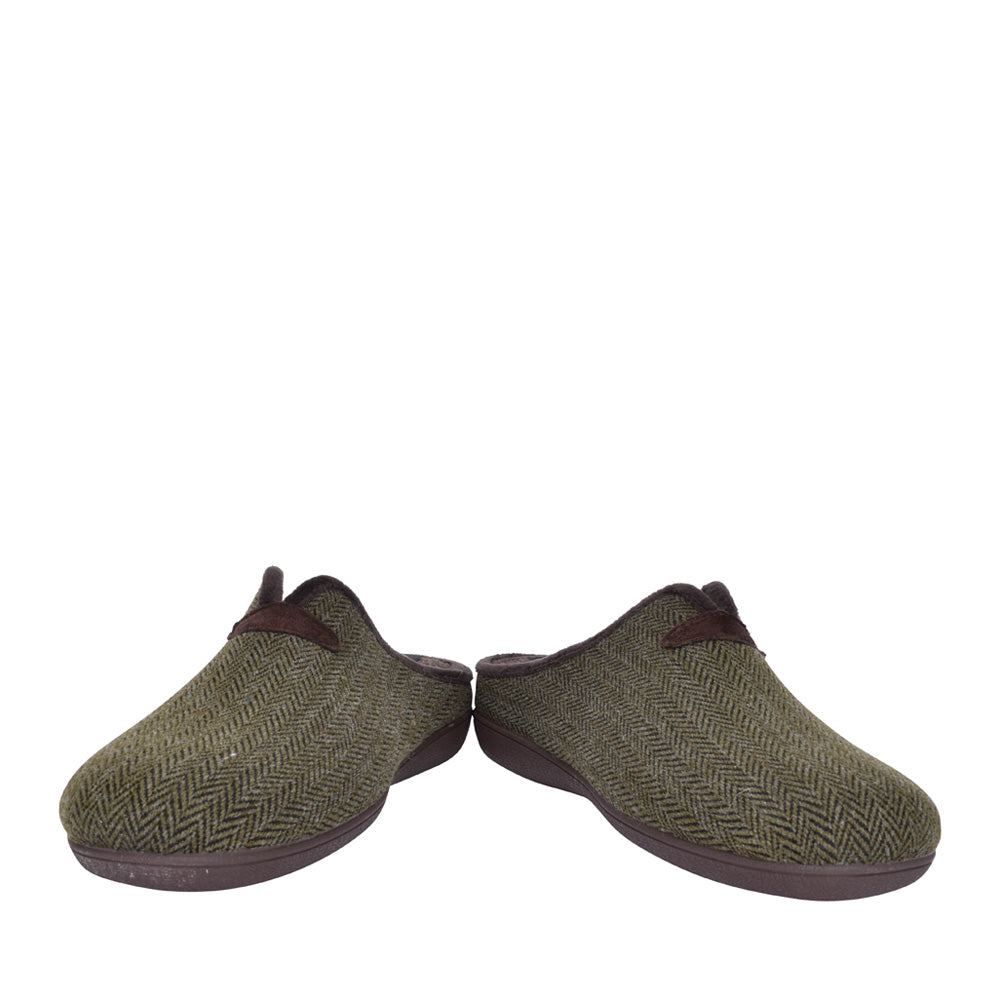 Mens Albert Mule Slipper In Khaki