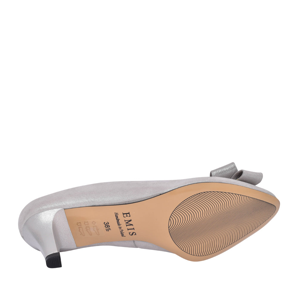 Ladies 8026 Low Heel Court Shoe In Grey