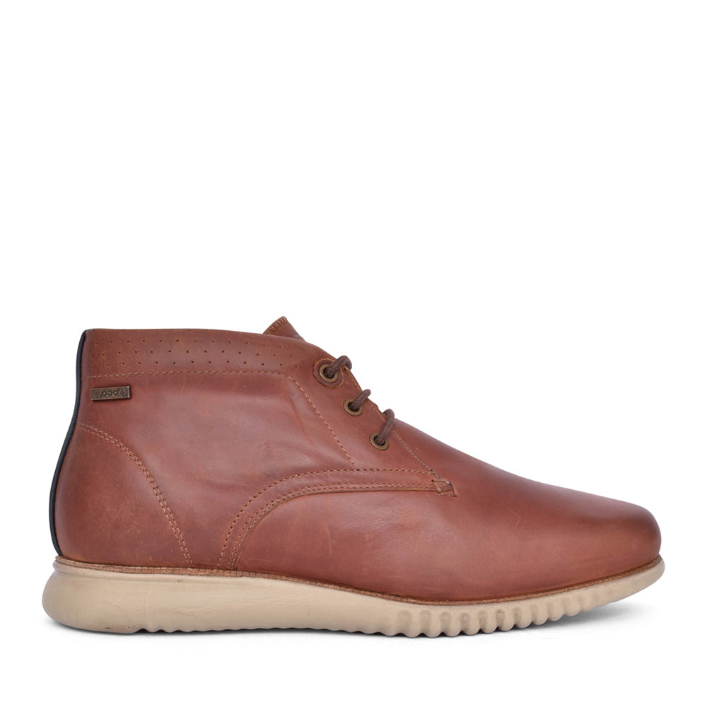 Mens Oak Waterproof Leather Boot In Tan