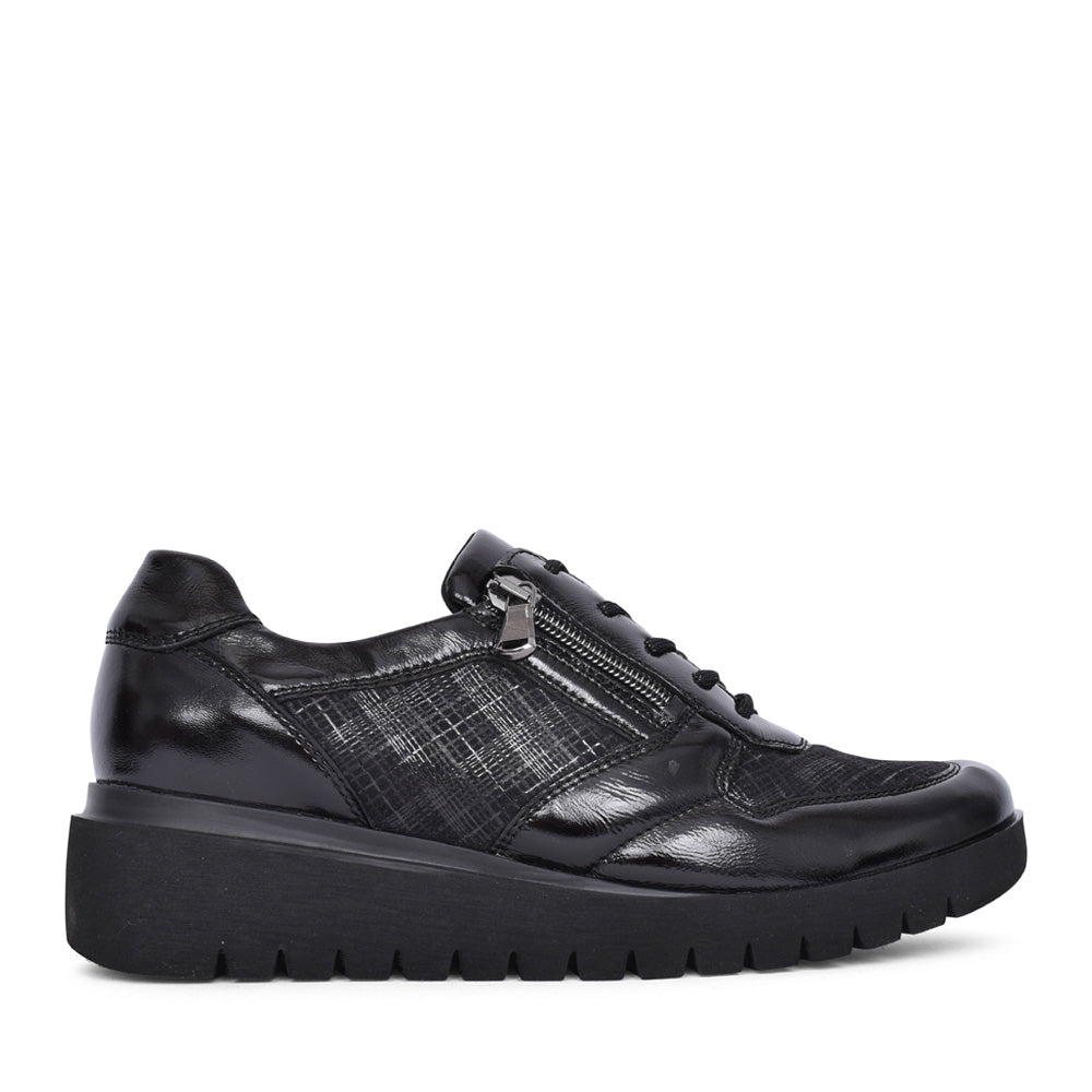Ladies H-florenz 711h01 Wedge Trainer In Blk Patent