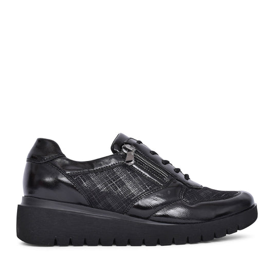 Ladies H-florenz 711h01 Wedge Trainer In Blk Patent