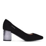 Ladies 5671 G-fit Medium Heel Court Shoe In Black