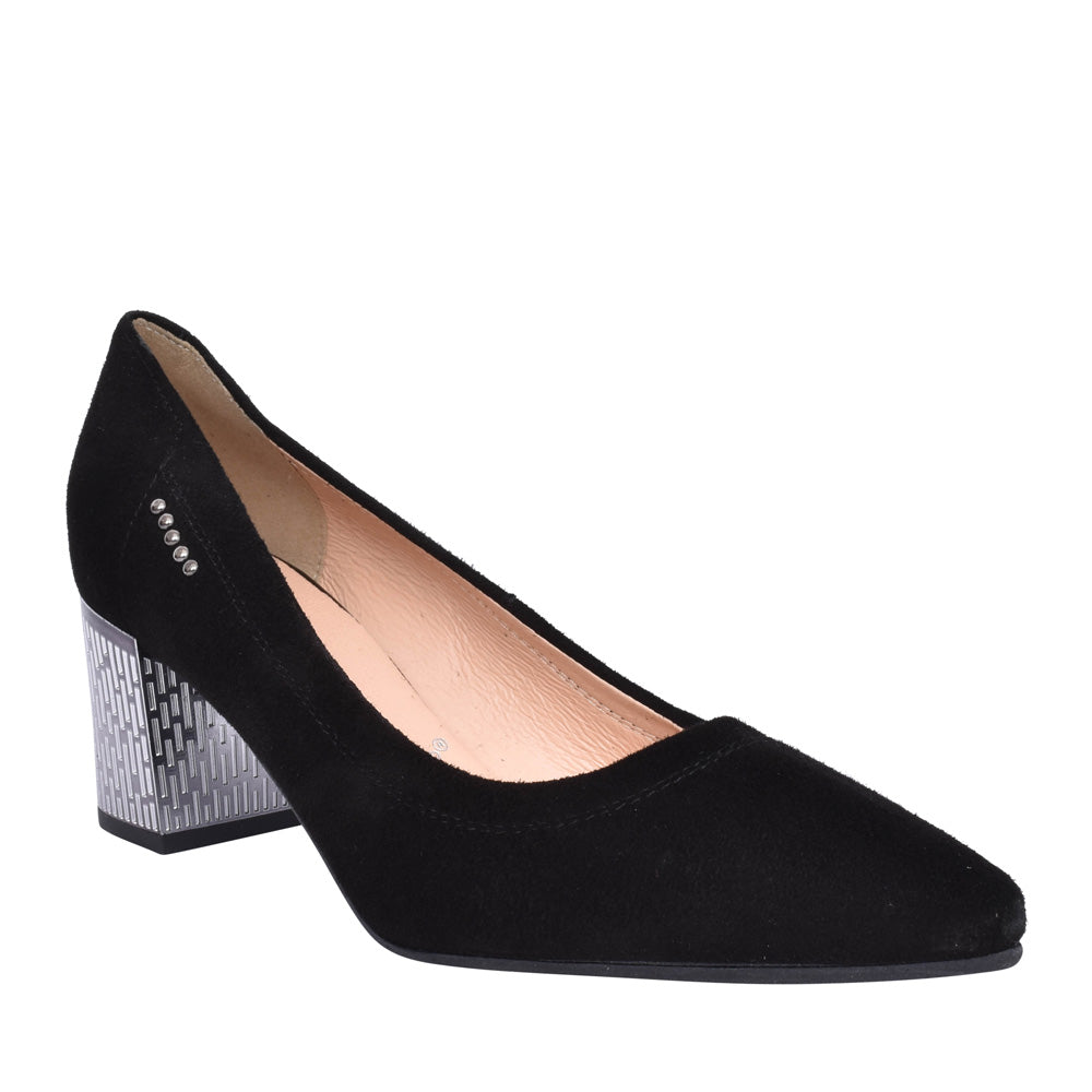 Ladies 5671 G-fit Medium Heel Court Shoe In Black
