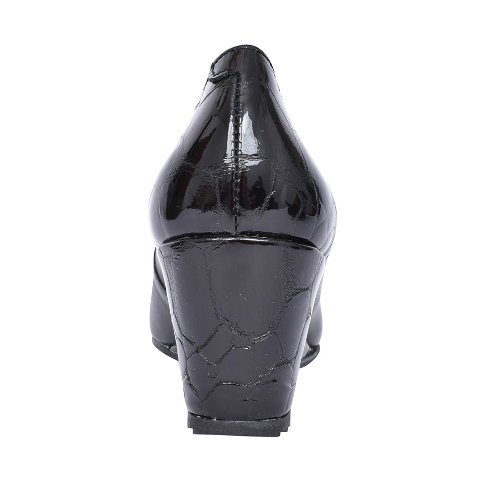 Ladies 5899 G-fit Wedge Court Shoe In Black