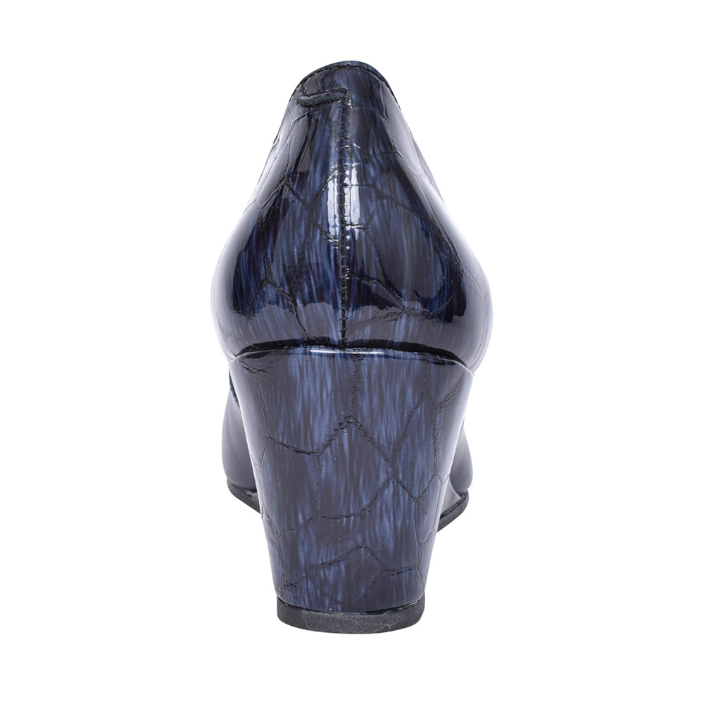 Ladies 5899 G-fit Wedge Court Shoe In Navy