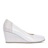 Ladies 5899 G-fit Wedge Court Shoe In Silver