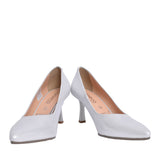 Ladies 6178 G-fit Medium Heel Court Shoe In Silver