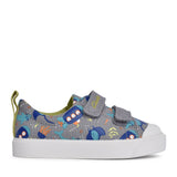 Boys City Bright Grey Combi Canvas Shoe In Kids F Fit