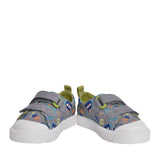 Boys City Bright Grey Combi Canvas Shoe In Kids F Fit