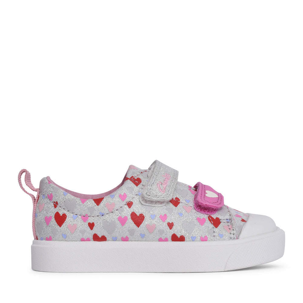 Girls City Bright T Cotton Canvas Velcro Shoe In Kids F Fit