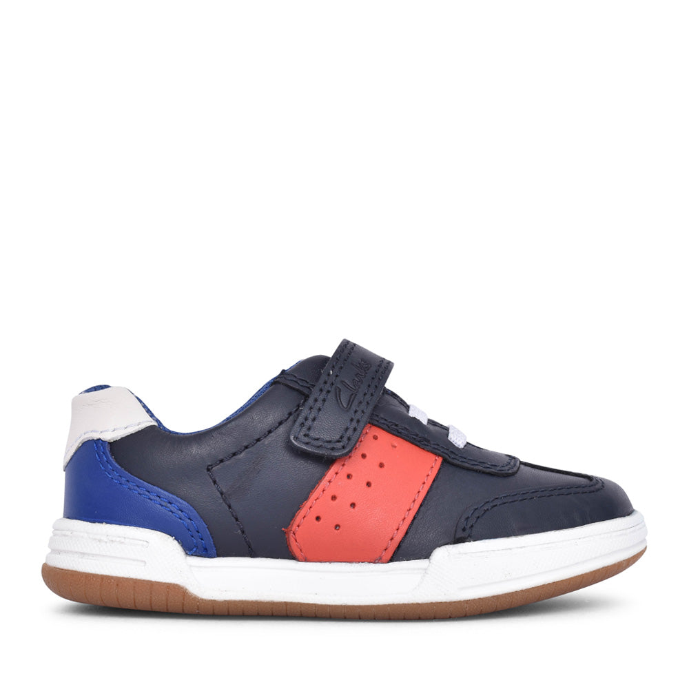 Boys Fawn Family T Navy Combi Velcro Shoe In Kids G Fit