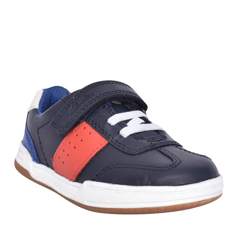 Boys Fawn Family T Navy Combi Velcro Shoe In Kids G Fit