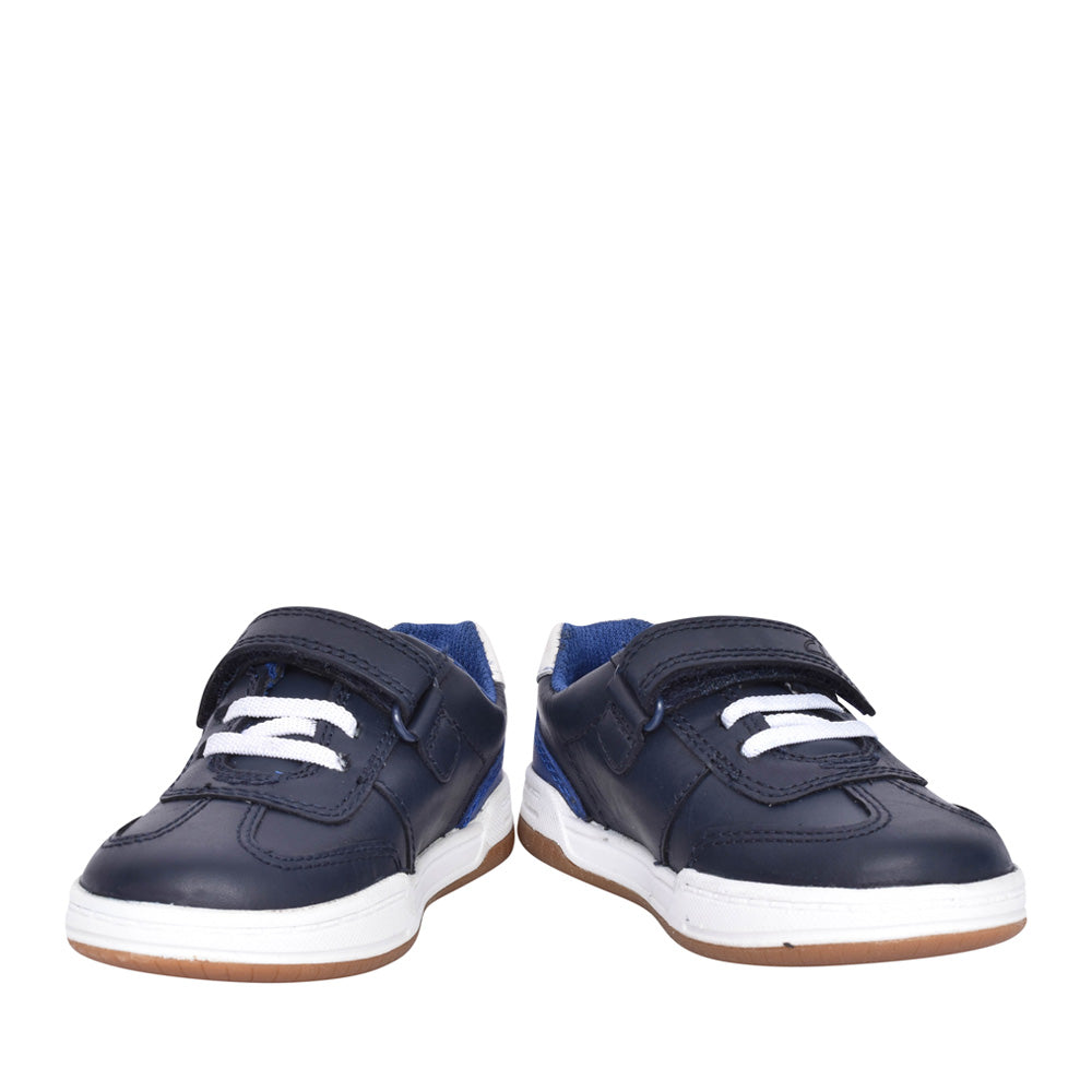 Boys Fawn Family T Navy Combi Velcro Shoe In Kids G Fit