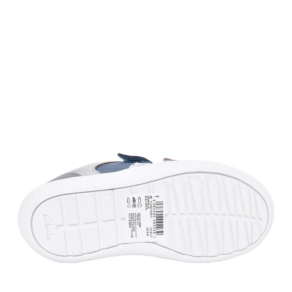 Girls Flash Web T Denim Blue Velcro Shoe In Kids G Fit