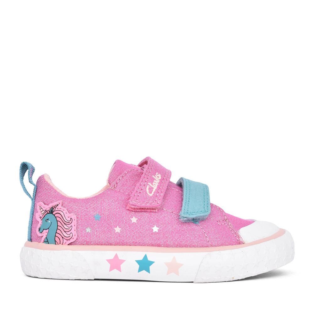 Girls Foxing Play T Pink Canvas Velcro Shoe In Kids F Fit