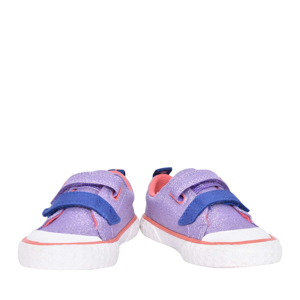 Girls Foxing Play T Purple Canvas Velcro Shoe In Kids F Fit