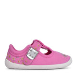 Girls Roamer Sun Hot Pink Canvas T-bar Shoe In Kids F Fit