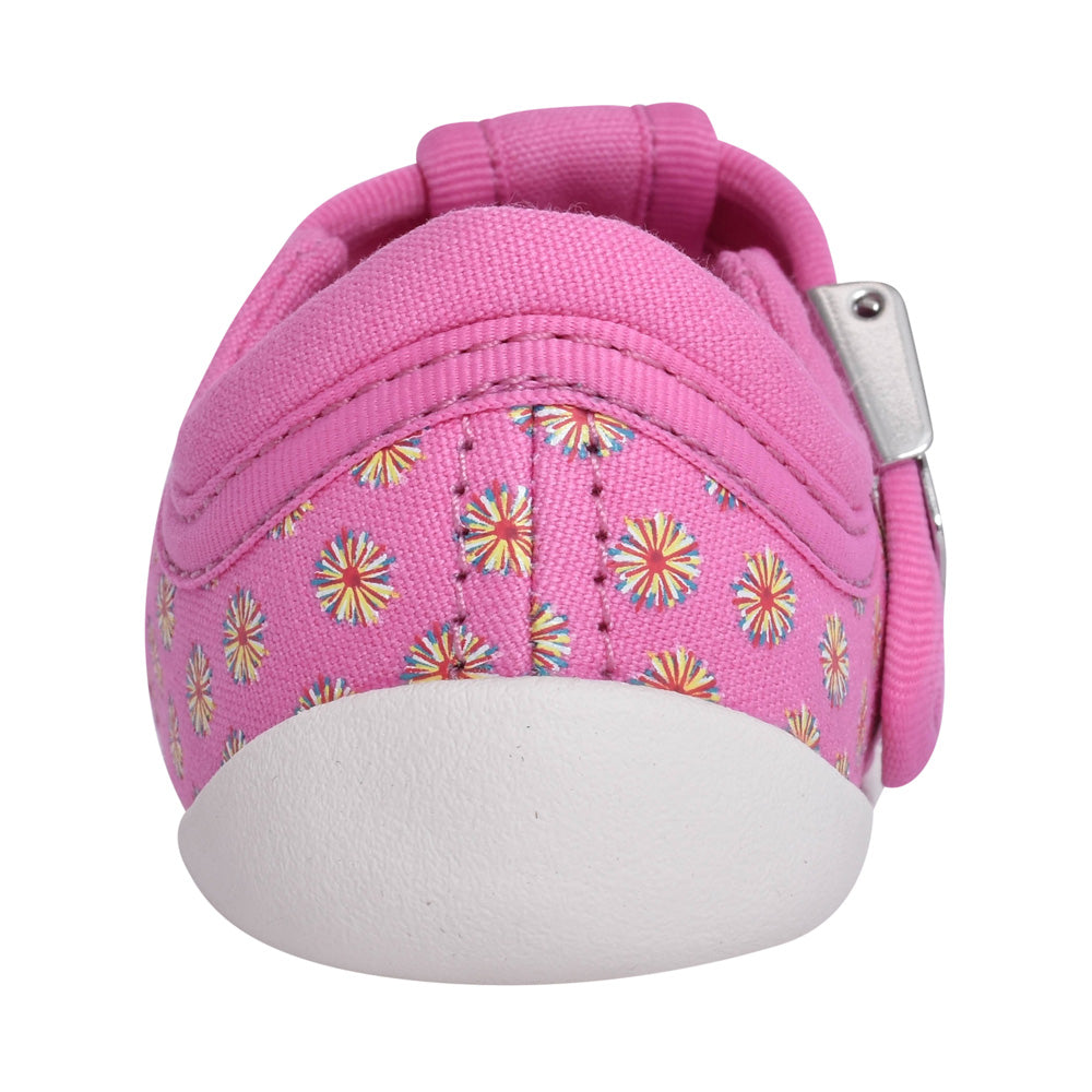 Girls Roamer Sun Hot Pink Canvas T-bar Shoe In Kids F Fit