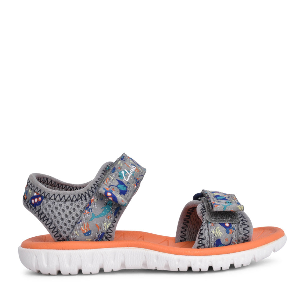 Boys Surfing Tide Grey Textile Sandal In Kids G Fit