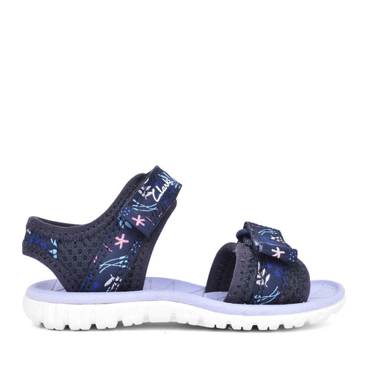 Girls Surfing Tide Navy Textile Sandal In Kids F Fit