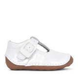 Girls Tiny Beat T White Patent T-bar Shoe In Kids G Fit
