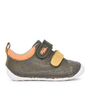 Boys Tiny Rex T Khaki Interest Velcro Shoe In Kids F Fit