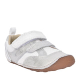 Girls Tiny Sky T White Metallic Velcro Shoe In Kids F Fit
