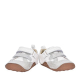 Girls Tiny Sky T White Metallic Velcro Shoe In Kids F Fit