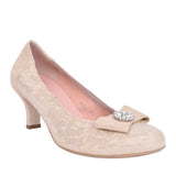 Ladies 3030 Low Heel Court Shoe In Nude