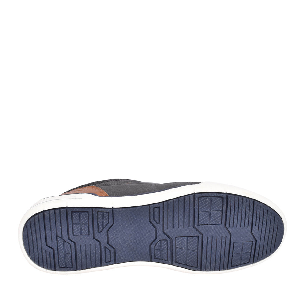 Mens Bennett Laced Trainer In Charcoal