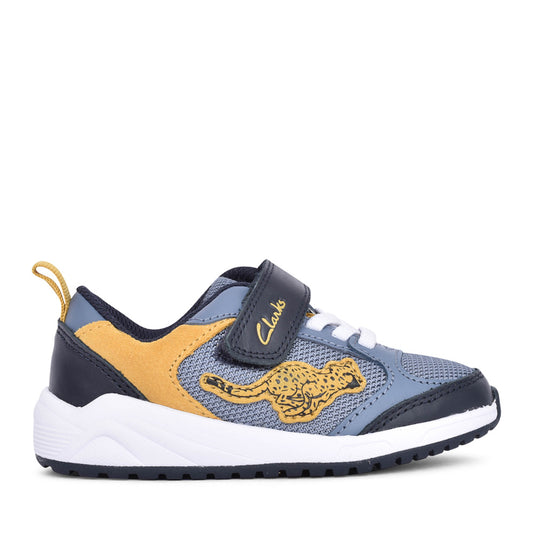 Boys Aeon Cheat K Denim Blue Velcro Trainer In Kids G Fit