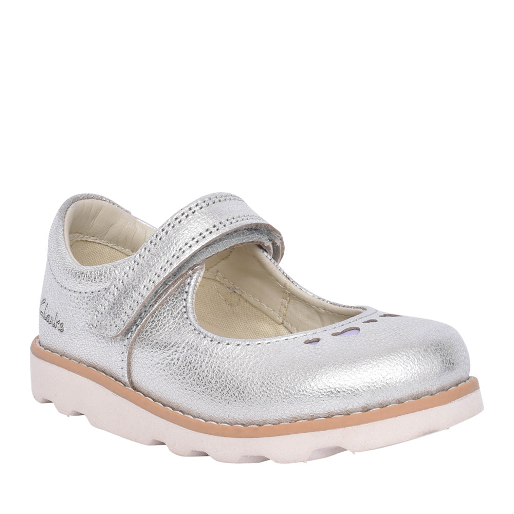 Girls Crown Jane K Metallic Velcro Shoe In Kids H Fit