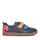 Boys Den Play K Navy Leather Shoe In Kids F Fit