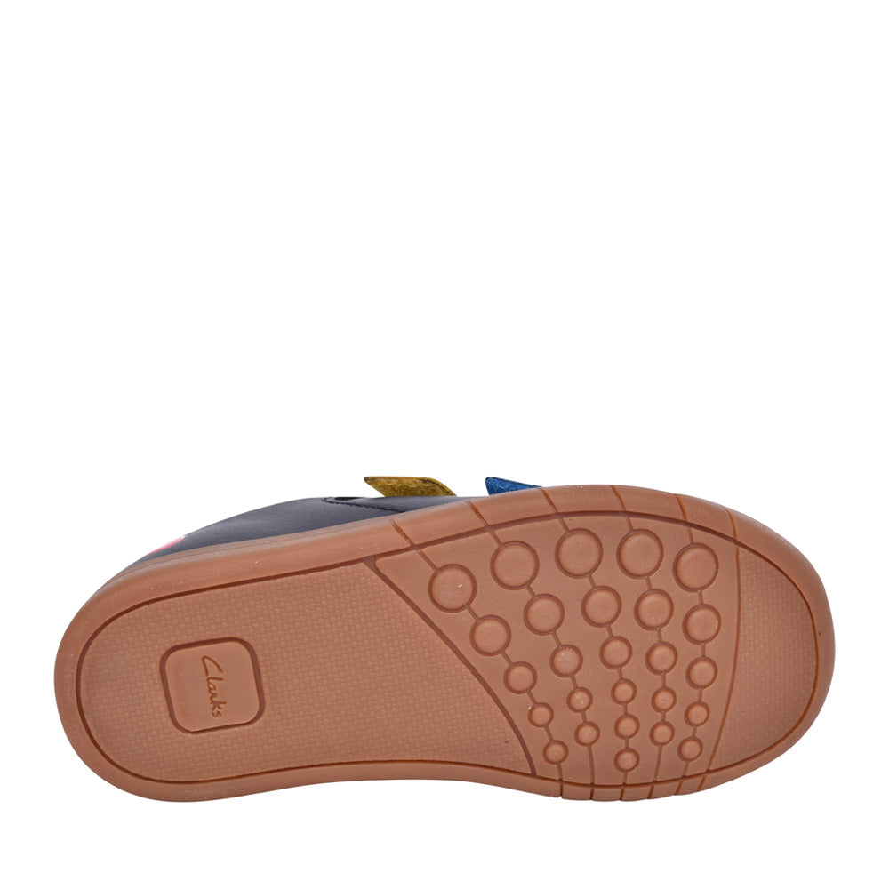 Boys Den Play K Navy Leather Shoe In Kids F Fit