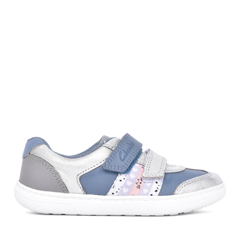 Girls Flash Web K Denim Blue Shoe In Kids F Fit