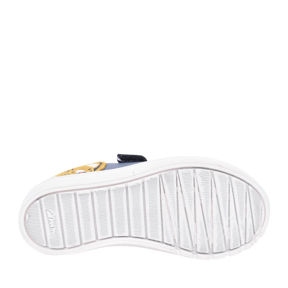 Boys Nova Cheat K Denim Blue Leather Shoe In Kids G Fit