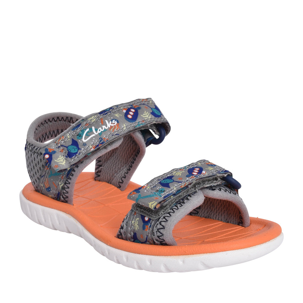 Boys Surfing Tide Grey Textile Sandal In Kids G Fit