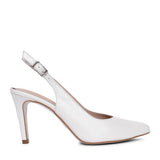 Ladies Rp0003 Medium  Heel Slingback In Off White