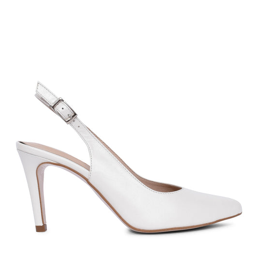 Ladies Rp0003 Medium  Heel Slingback In Off White
