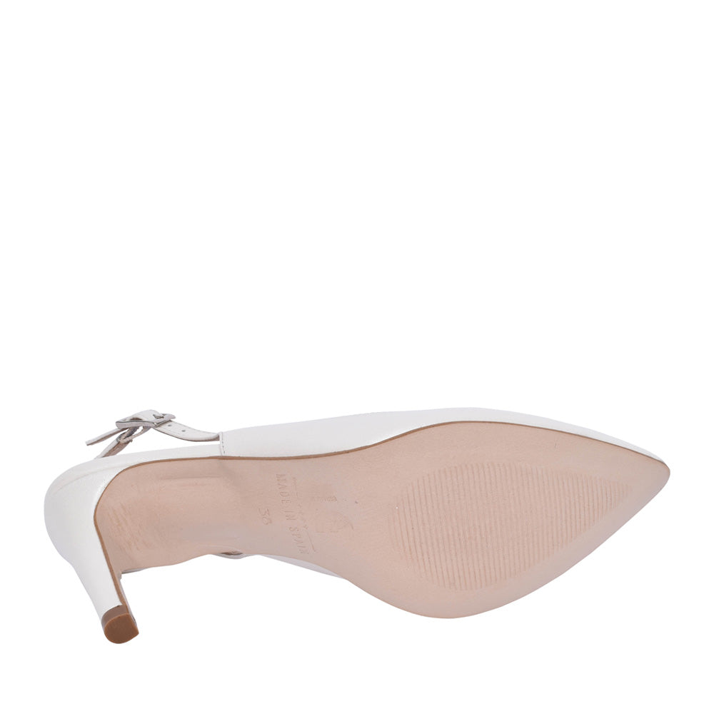 Ladies Rp0003 Medium  Heel Slingback In Off White