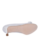 Ladies Rp0008 Medium Heel Peep Toe In Silver